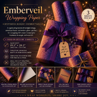 Emberveil Wrapping Paper Sheets