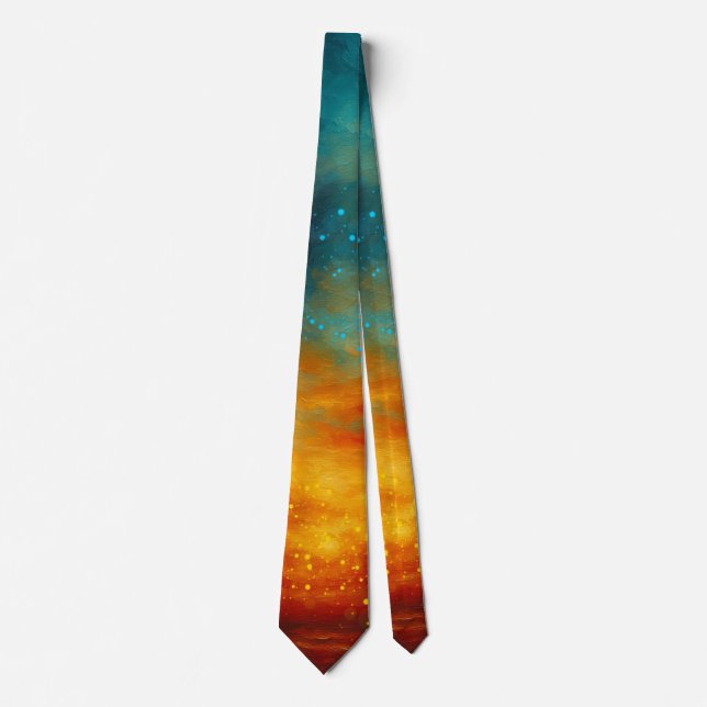 Emberwake Horizon Abstract Neck Tie (Front)