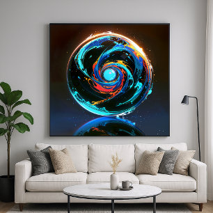 Emblem - Abstract Vibrant and Colorful Art Design Framed Art