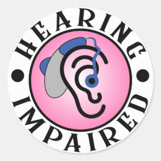 emblem for the hearing impaired classic round sticker