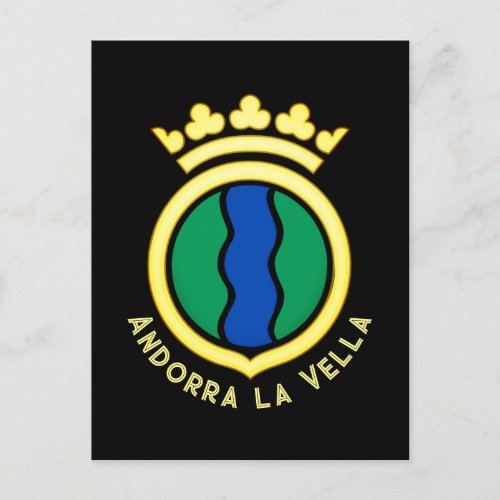 Emblem of Andorra la Vella Postcard