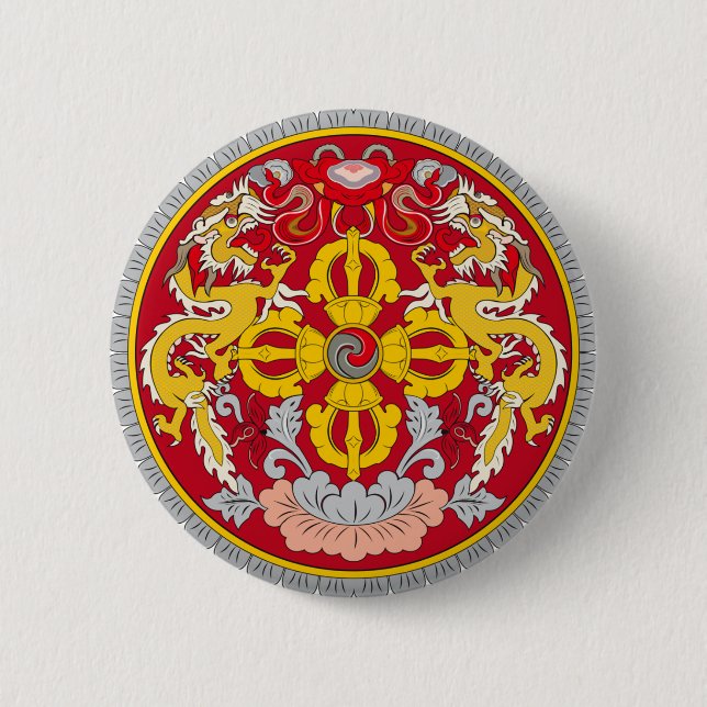 Emblem of Bhutan (རྒྱལ་ཡོངས་ལས་རྟགས་) Button (Front)