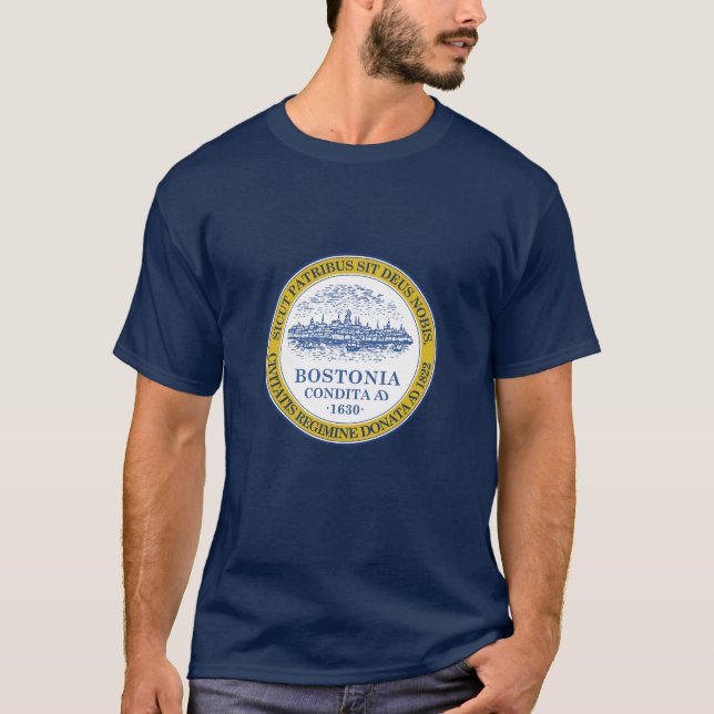 Emblem of Boston, Massachusetts T-Shirt (Front)