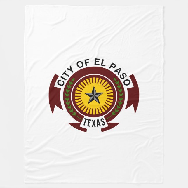 Emblem of City of El Paso, Texas Fleece Blanket (Front)