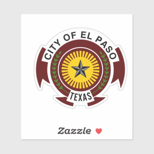 Emblem of City of El Paso Texas Vinyl Sticker