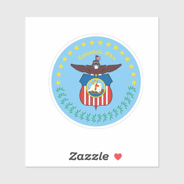 Emblem of Columbus, Ohio Vinyl Sticker (Sheet)