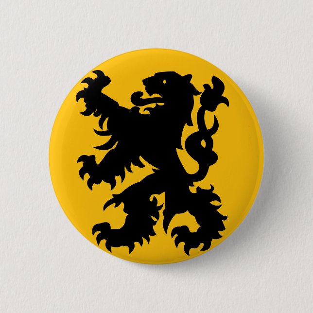 Emblem of Flemish Lion Button (Front)