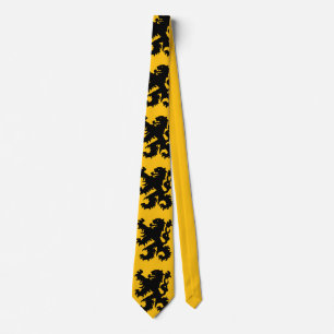 Emblem of Flemish Lion Classical Masterpiece Neck Tie