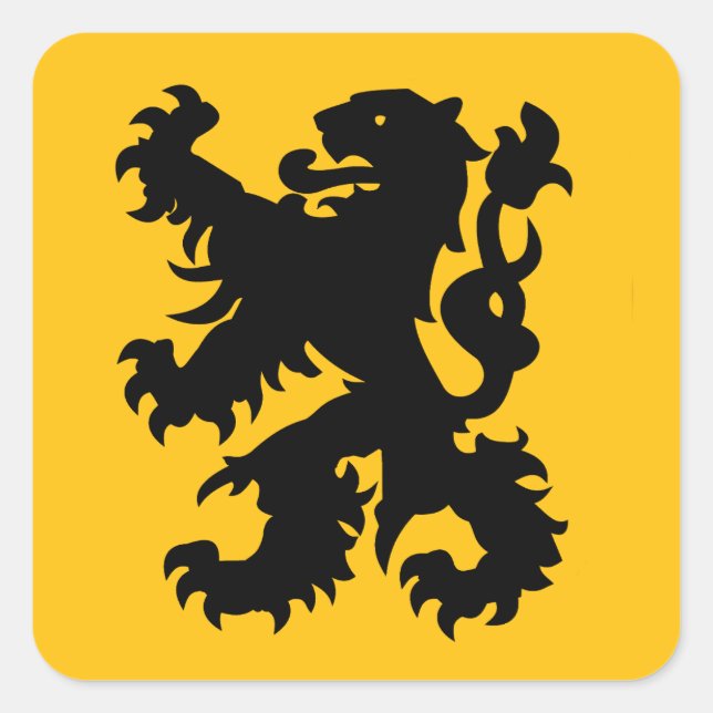 Emblem of Flemish Lion Square Sticker (Front)