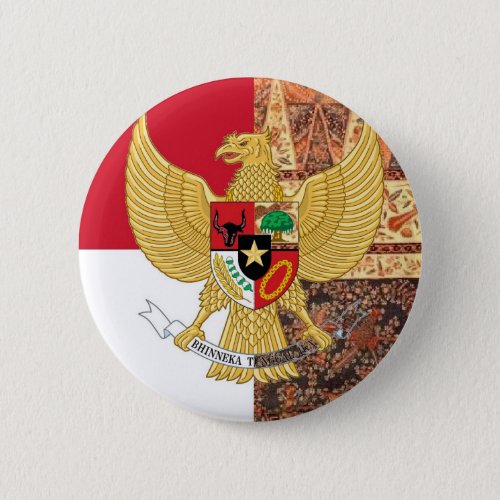 Emblem of Indonesia _ Garuda Pancasila  Batik Flag Button