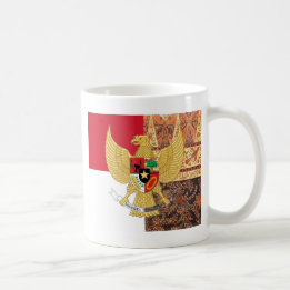 Emblem of Indonesia - Garuda Pancasila Batik Flag Coffee Mug
