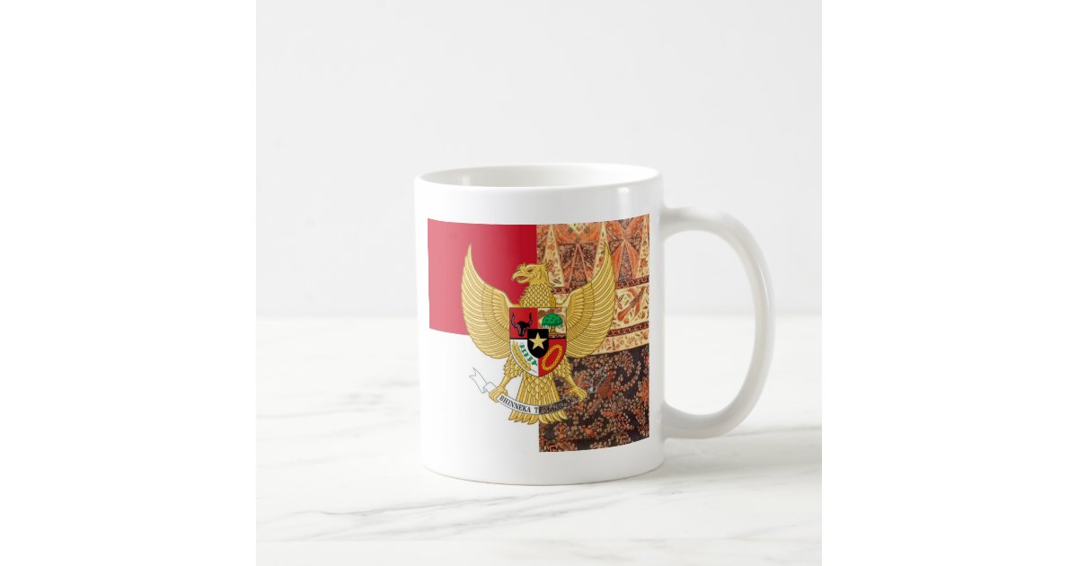 Emblem Of Indonesia Garuda Pancasila Batik Flag Coffee Mug Zazzle Com