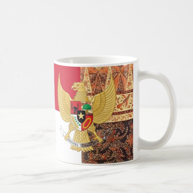 Emblem of Indonesia - Garuda Pancasila  Batik Flag Coffee Mug (Right)