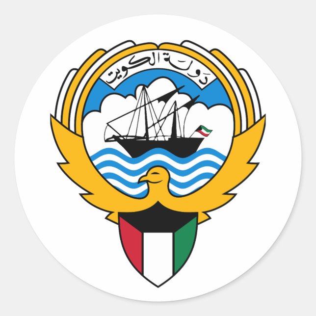 Emblem of Kuwait Classic Round Sticker (Front)