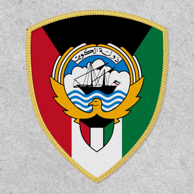 Emblem of Kuwait superimposed on flag Patch (Front)
