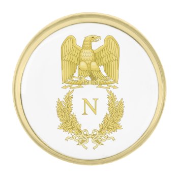 Emblem Of Napoleon Bonaparte Gold Finish Lapel Pin by GrooveMaster at Zazzle