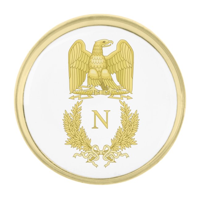 Emblem of Napoleon Bonaparte Gold Finish Lapel Pin (Front)