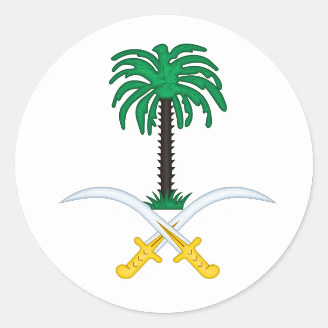 Emblem of Saudi Arabia Classic Round Sticker | Zazzle