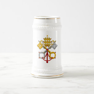 Emblem of the Papacy Official Pope Symbol Coat Beer Stein