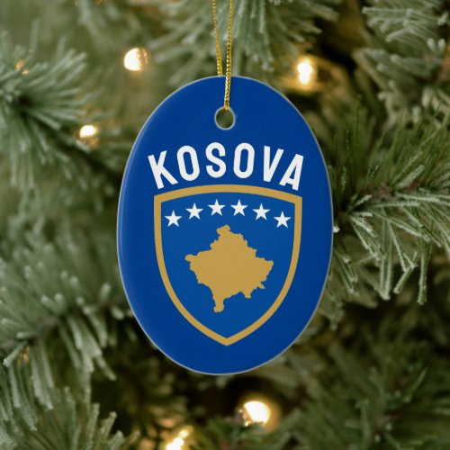Emblem of the Republic of Kosovo Ceramic Ornament