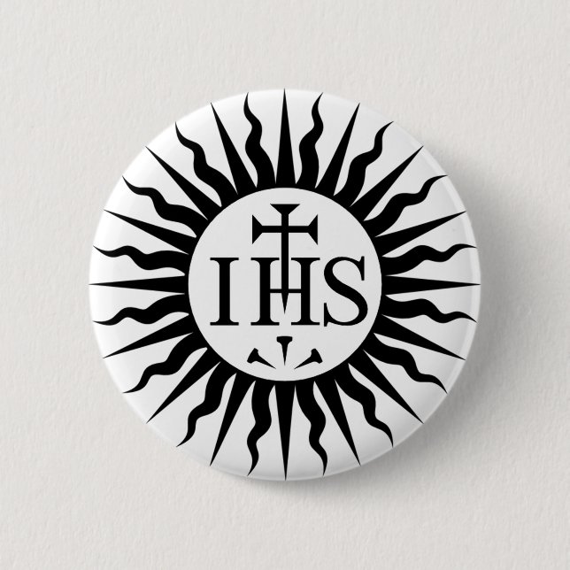 Emblem of the Society of Jesus  Button (Front)