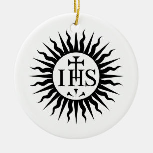 Emblem of the Society of Jesus Ceramic Ornament