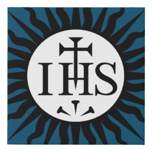 Emblem of the Society of Jesus  Faux Canvas Print