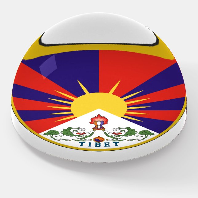 Emblem of Tibet Paperweight (Angled)