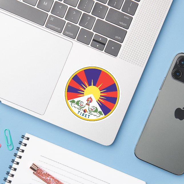 Emblem of Tibet Sticker (Laptop w/ iPhone)