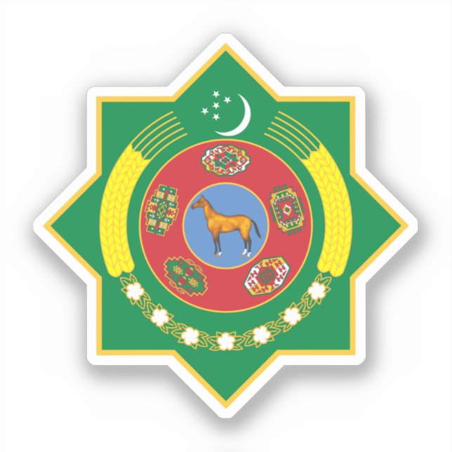 Emblem of Turkmenistan Sticker (Front)