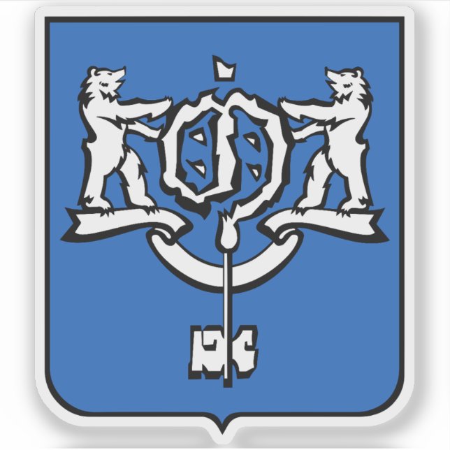 Emblem of Yuzhno-Sakhalinsk (Sakhalin Oblast) Sticker (Front)
