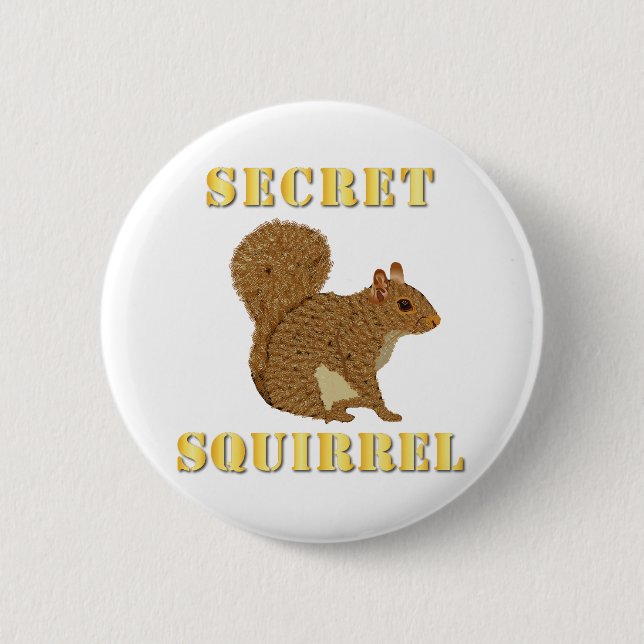 Emblem - Secret Squirrel with text Button (Front)