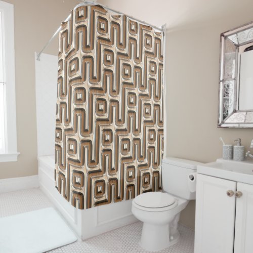 Embossed 3d effect glass abstract Shower curtain