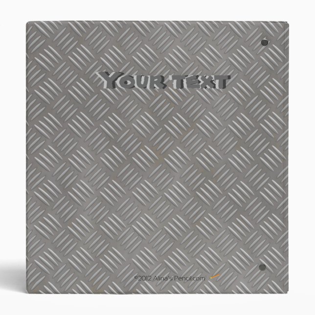 Embossed Aluminum Metal Look Custom 3 Ring Binder (Back)