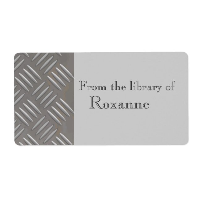 Embossed Aluminum Metal Look Custom Book Label (Front)