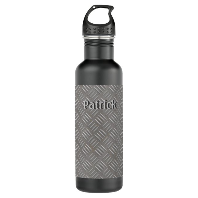 Embossed Aluminum Metal Look Custom Water Bottle (Front)