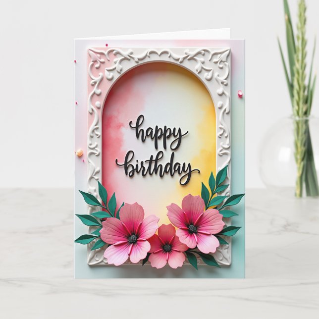 Embossed Arch Birthday Card (Front)