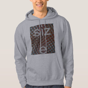 Embossed Ash Gray Maroon Checkered: A Modern Art Hoodie