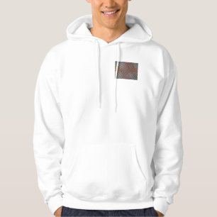 Embossed Ash Gray Maroon Checkered: A Modern Art Hoodie
