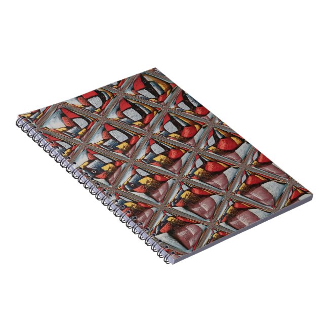 Embossed Ash Gray Maroon Checkered: A Modern Art Notebook (Right Side)