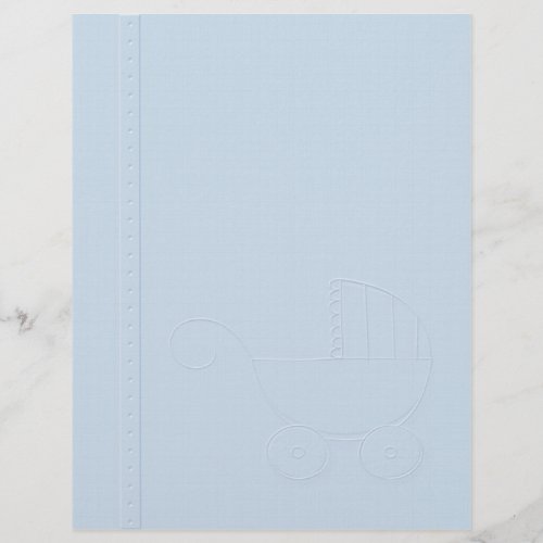 Embossed Baby Carriage Paper _ Blue