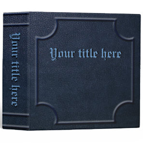 Embossed Blue Faux Leather Book 3 Ring Binder