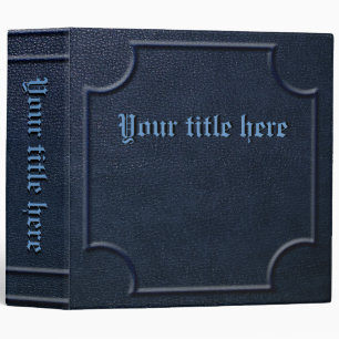 Embossed Blue Faux Leather Book 3 Ring Binder