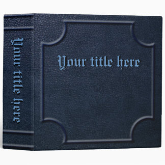 Embossed Blue Faux Leather Book 3 Ring Binder