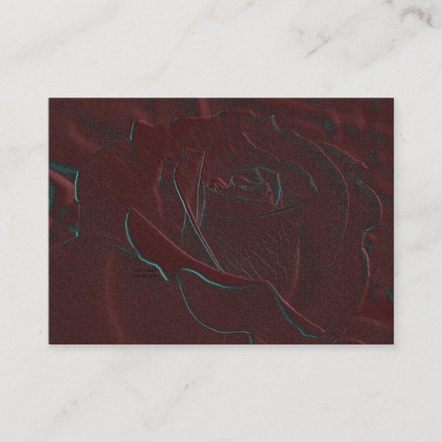Embossed Burgundy Rose Business Card (Front)
