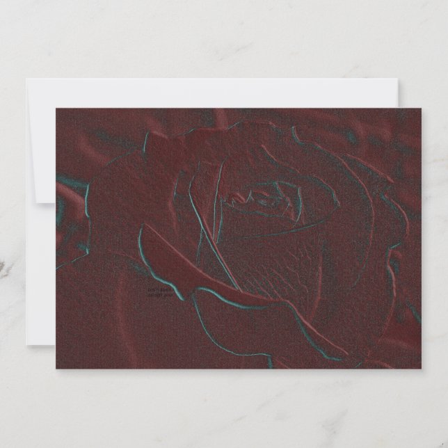 Embossed Burgundy Rose Invitation (Front)