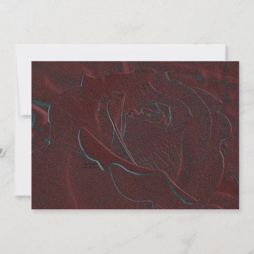 Embossed Burgundy Rose Invitation