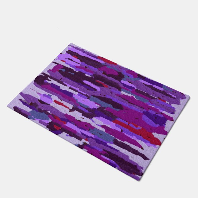 Embossed Chalk Shades of Purple and Red Doormat (Angled)