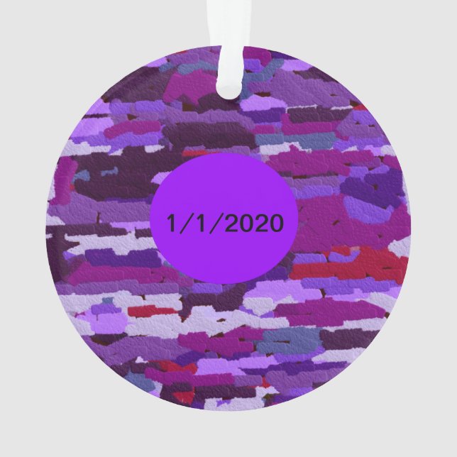 Embossed Chalk Shades of Purple and Red Ornament (Back)