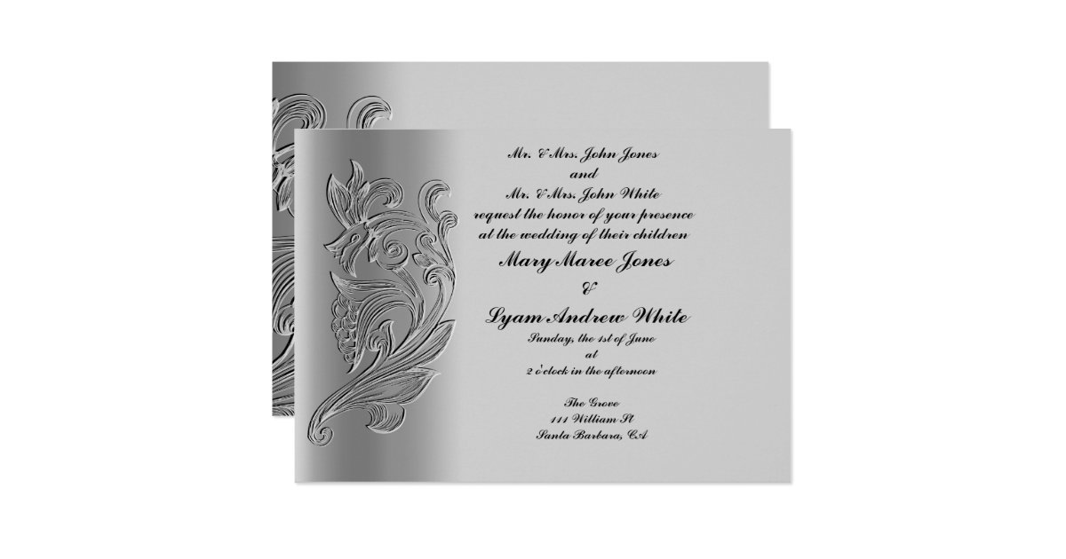 Embossed Classic Wedding invitation